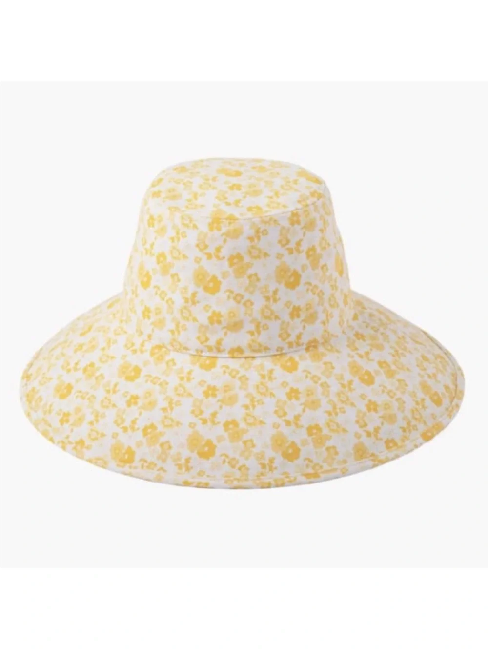 Lack of Color Yellow Floral Sun Hat with Chin Ties M/L